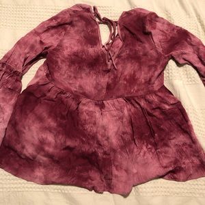 NWOT, maroon bell sleeve blouse from Pink Lily. Size Medium